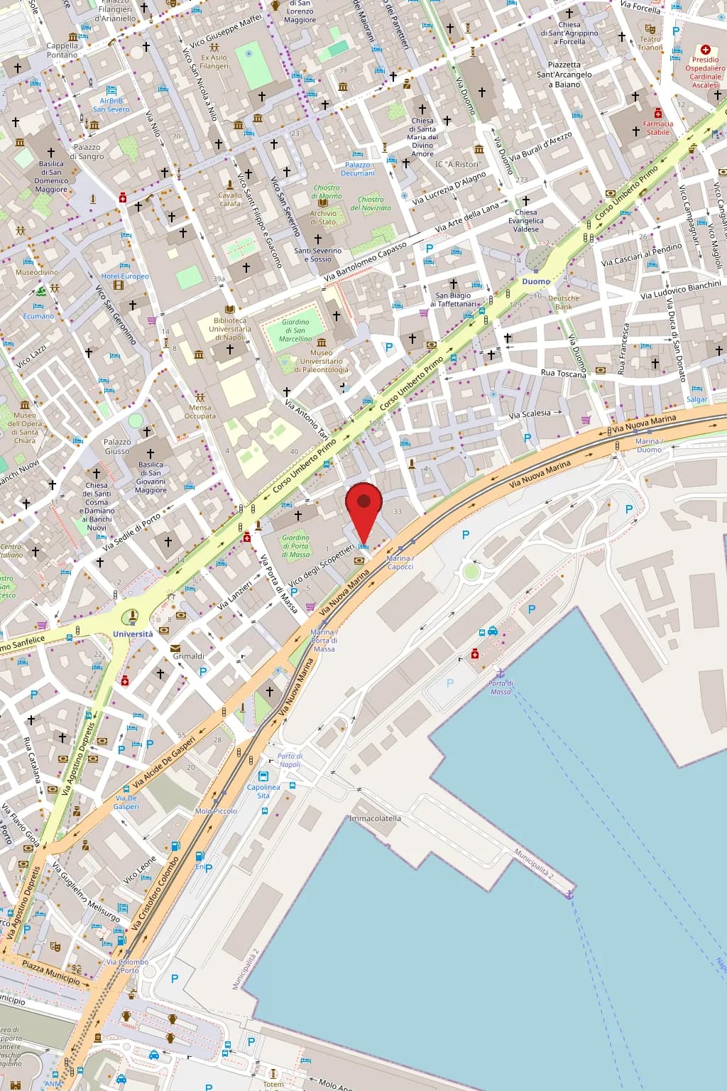 Mappa di Traversa Nuova Marina 8, 80133 Napoli