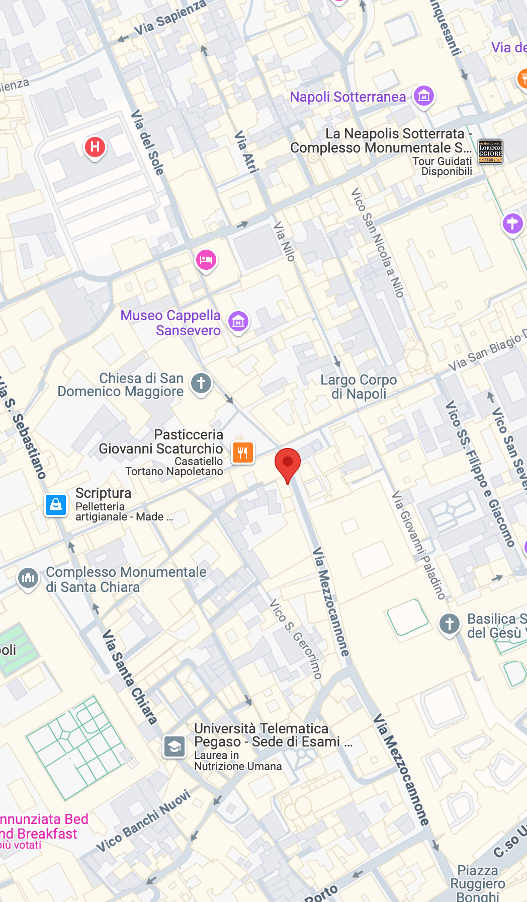 Mappa di Vico Pallonetto Santa Chiara 15, Napoli